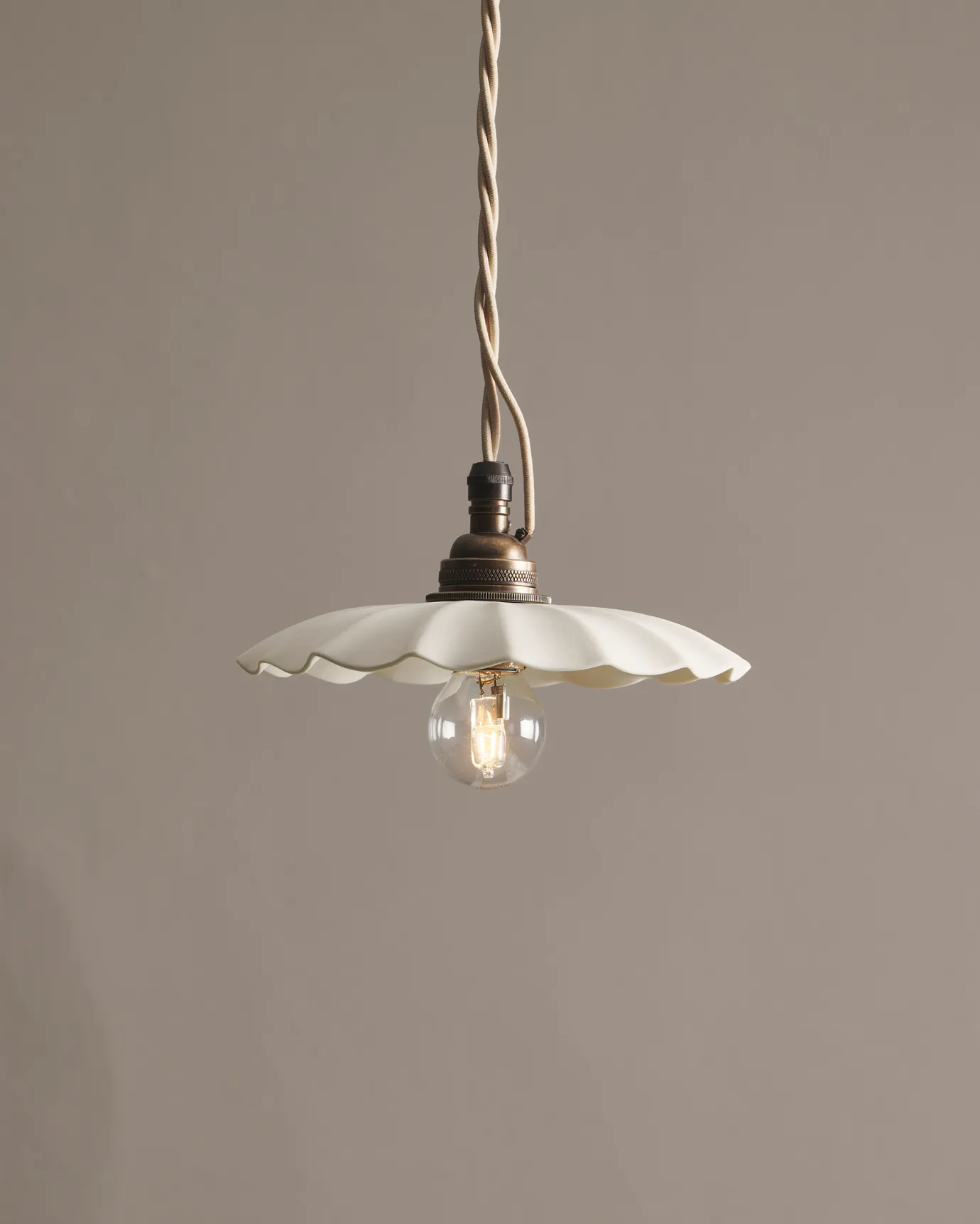 Small Narrow Pleat Porcelain Light | deVOL Kitchens